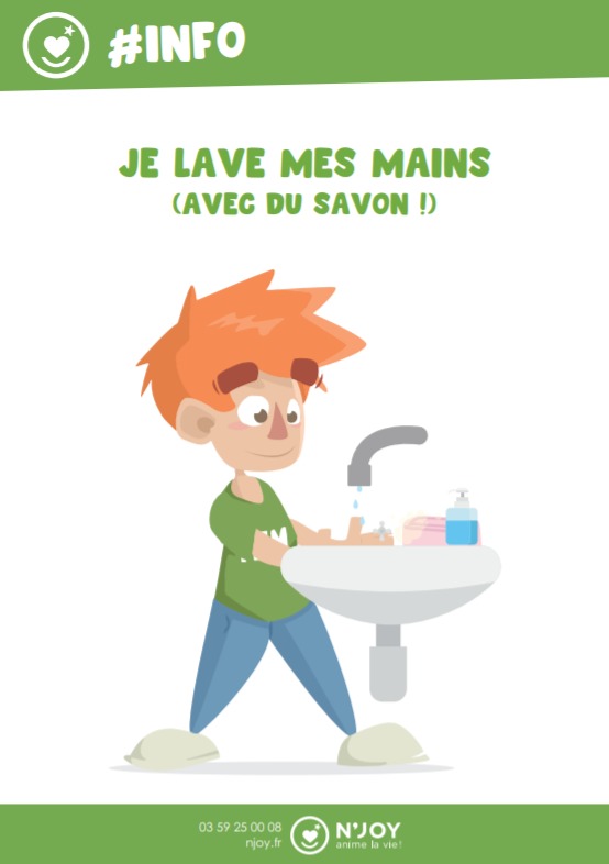 affiche sanitaire laver les mains